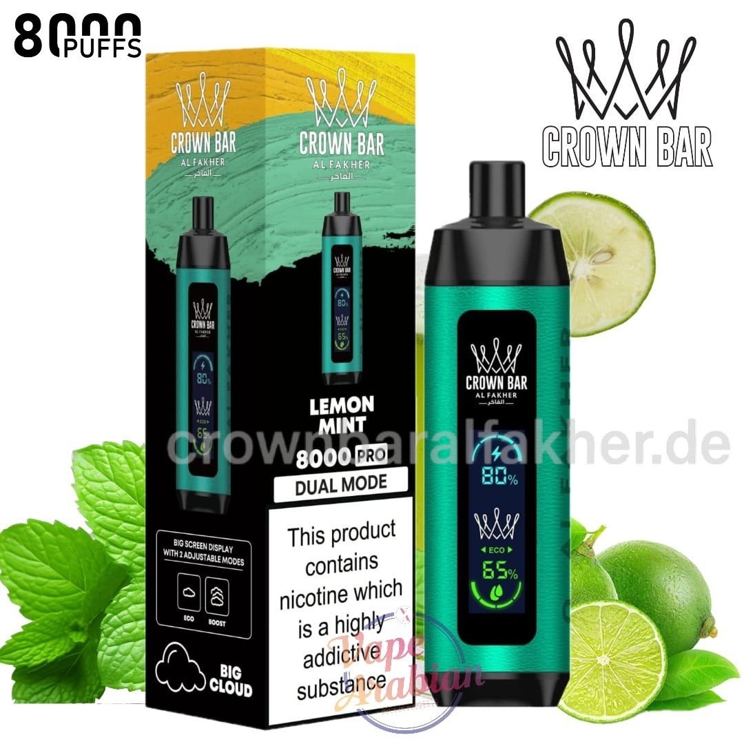 crown bar al fakher 8000 pro dual mode