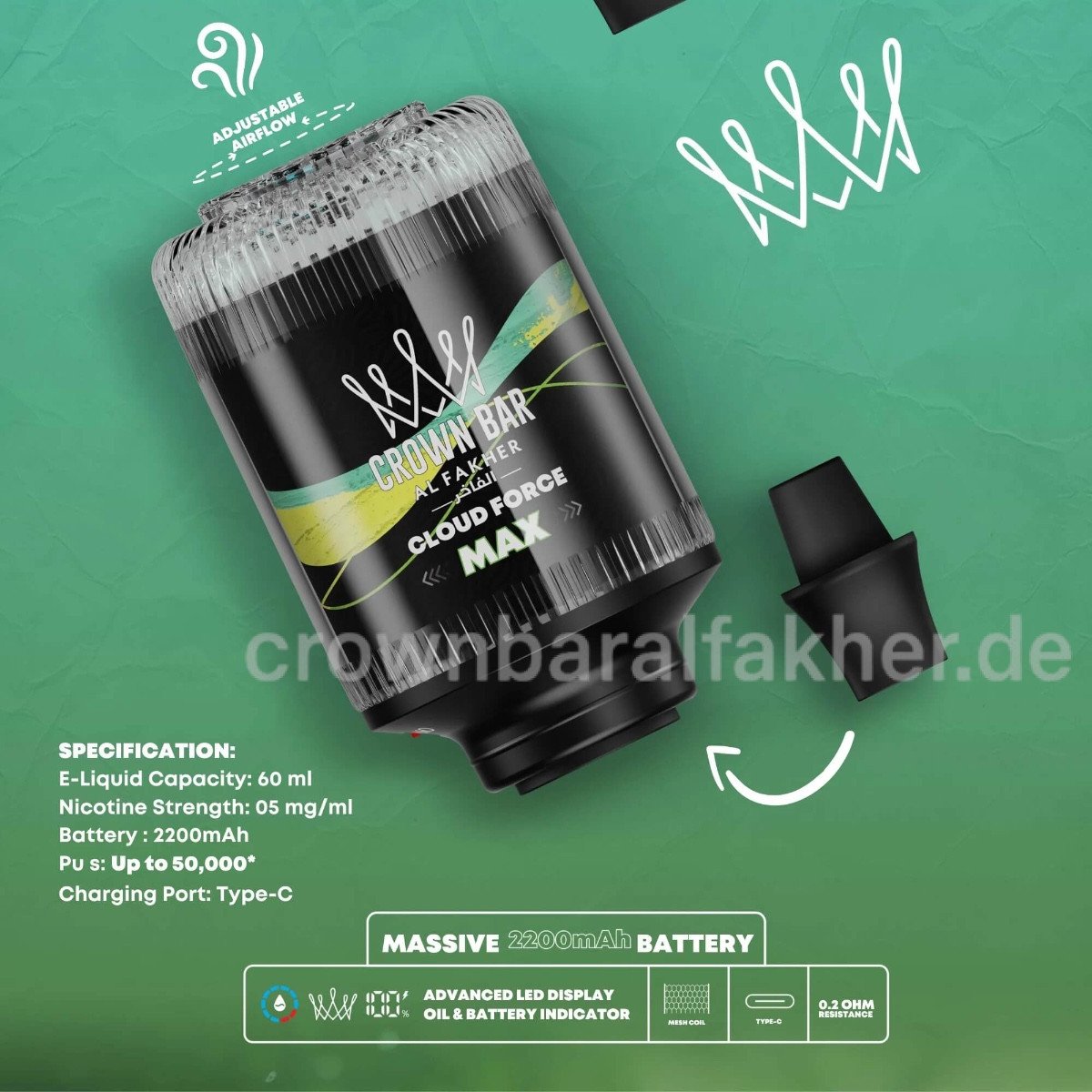 al fakher crown bar cloud force max 50k