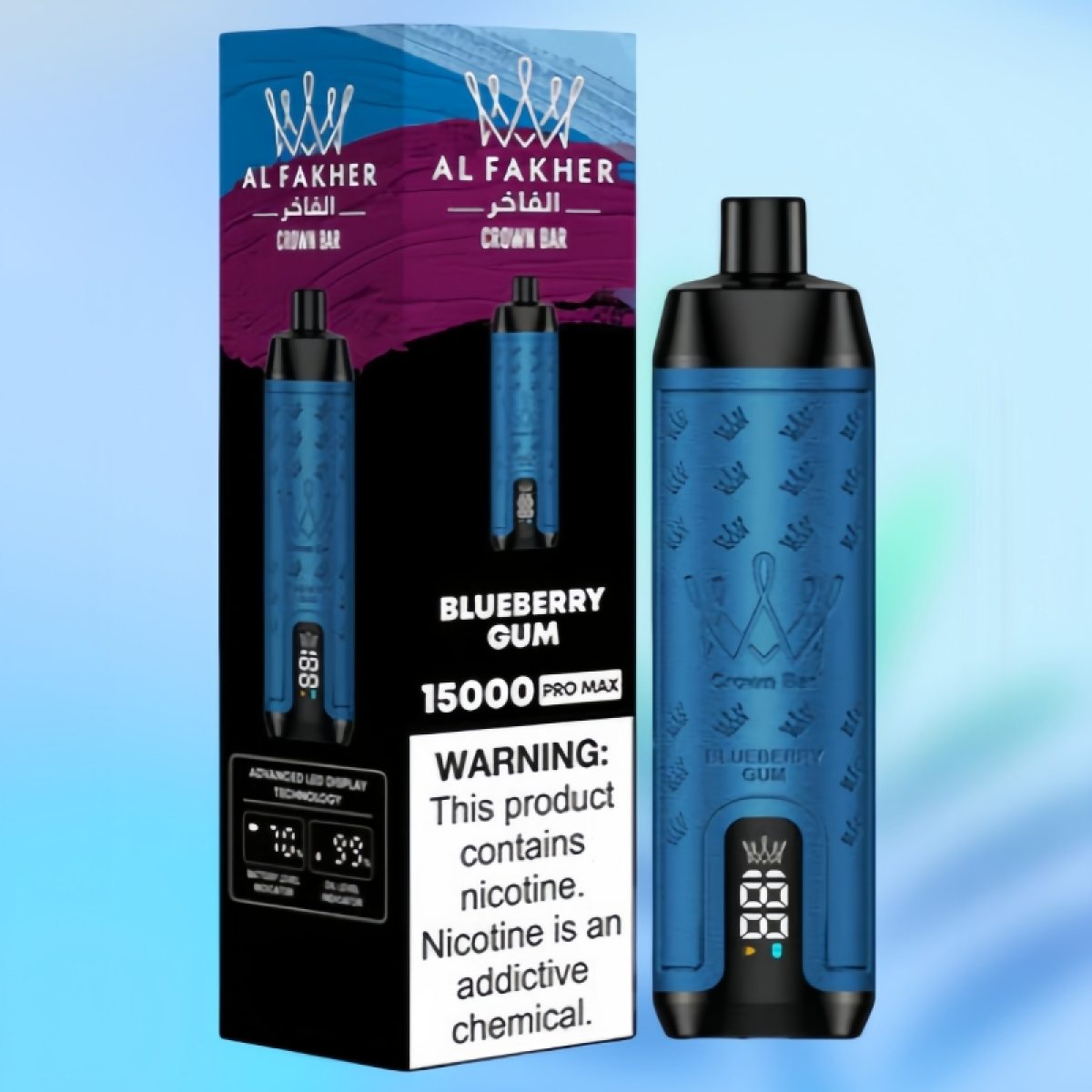 Al Fakher Crown Bar 15000 Blueberry Gum 1 Al Fakher Crown Bar 15000 Blueberry Gum